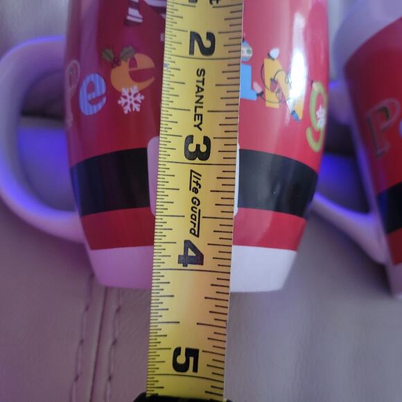 Christmas Holiday Royal Norfolk Santa Mug  No Peeking written on it. Set of 2 - Picture 7 of 8